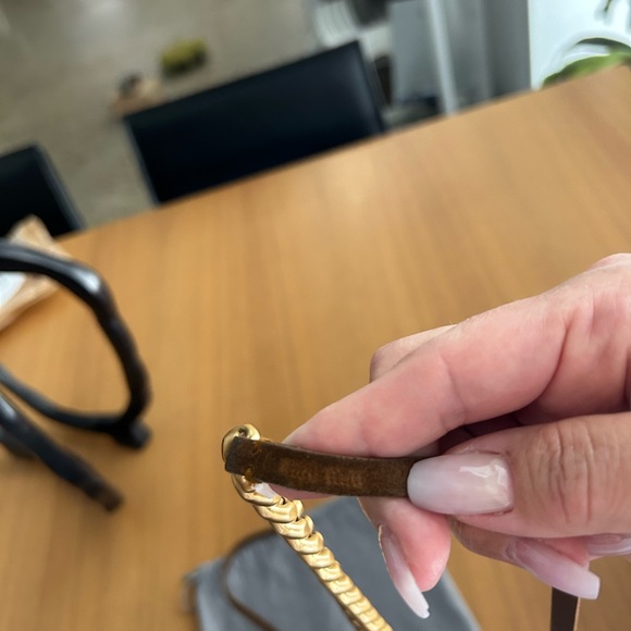 Miu Miu brown leather belt w/chain - Picture 2 of 7